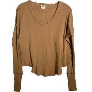 We The Free People Knit Long Sleeve Top Ribbed Cuffs Women Sz XS